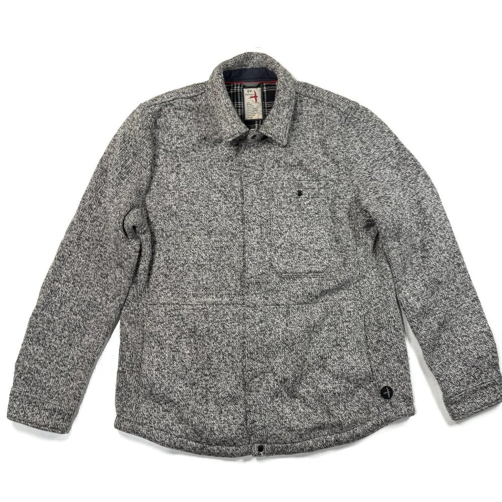 Relwen Bonded Rag Wool CPO Snap Jacket Mens 2XL Marled Gray Wool Blend Huckberry